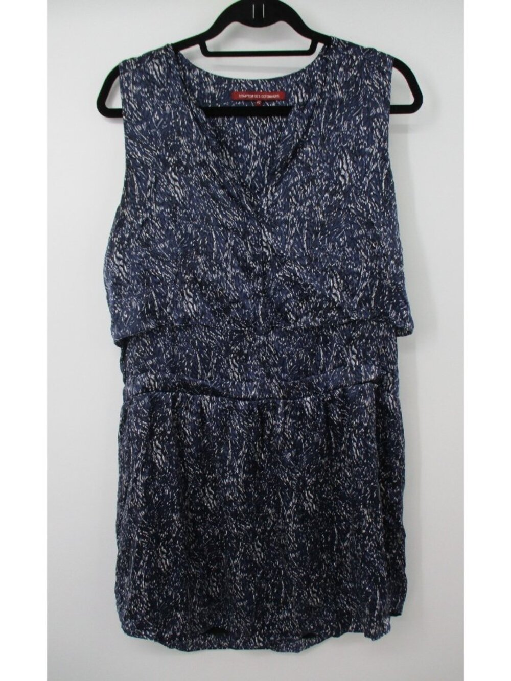 Comptoir Des Cotonniers 100% Silk Layered Dress Navy Womens European Size 42